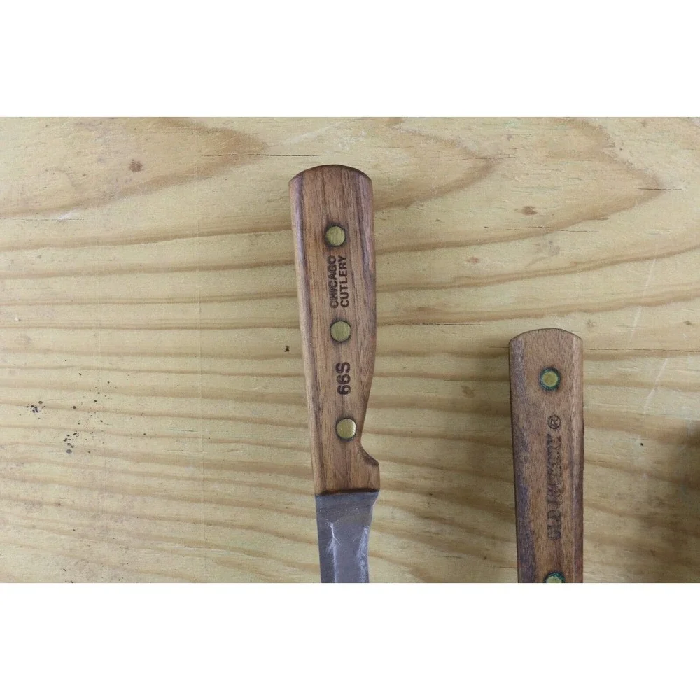 Chicago Cutlery Knife Block Lot of 4 Knifes 66S,1038,103S, Old Hickory Vintage